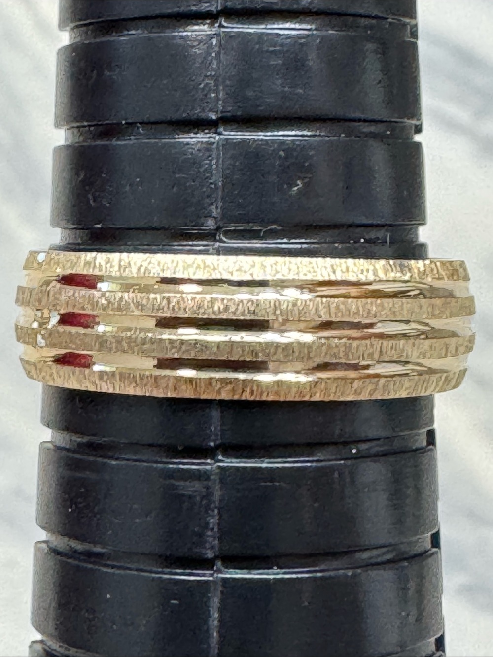 Men’s Size 10 Brass Gold Tone Textured we Band Ring Vintage Statement Jewelry - Picture 2 of 10